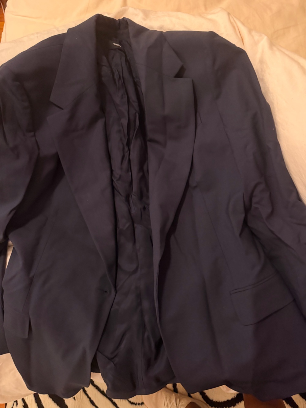 Theory Women's Navy Satin Lined Jacket